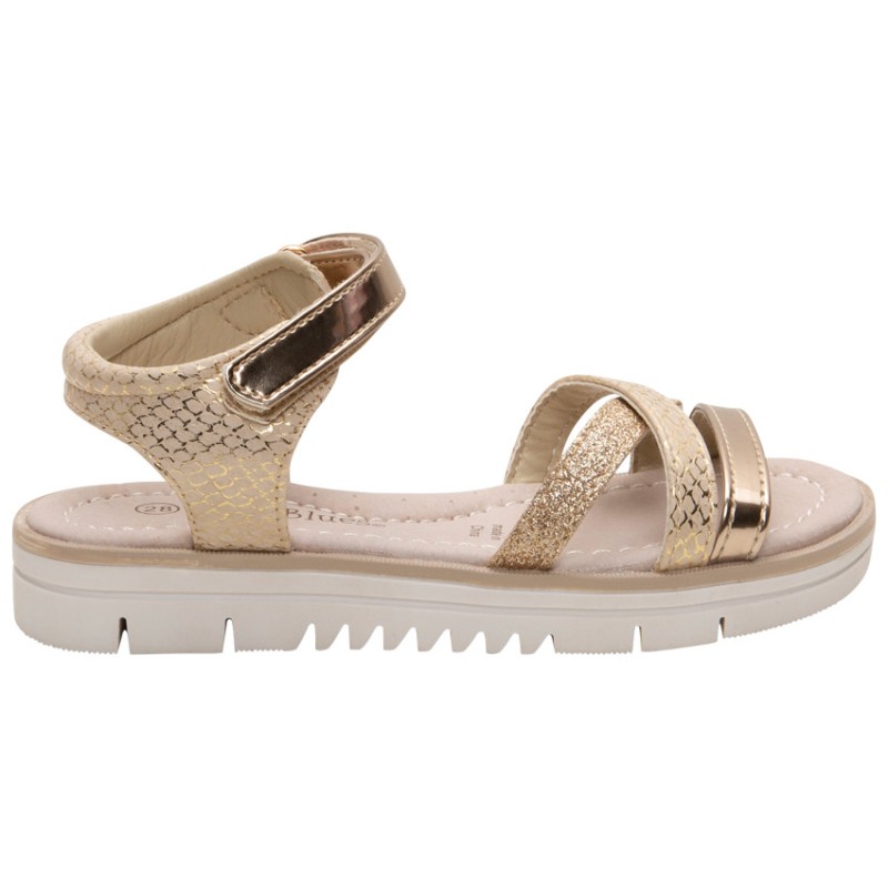 Sandales dorées et pailletées fille