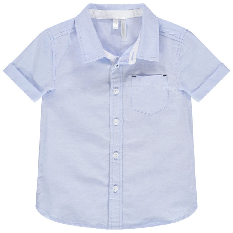Chemise manches courtes à poche plaquée