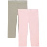 Lot de 2 leggings courts unis print logo fille