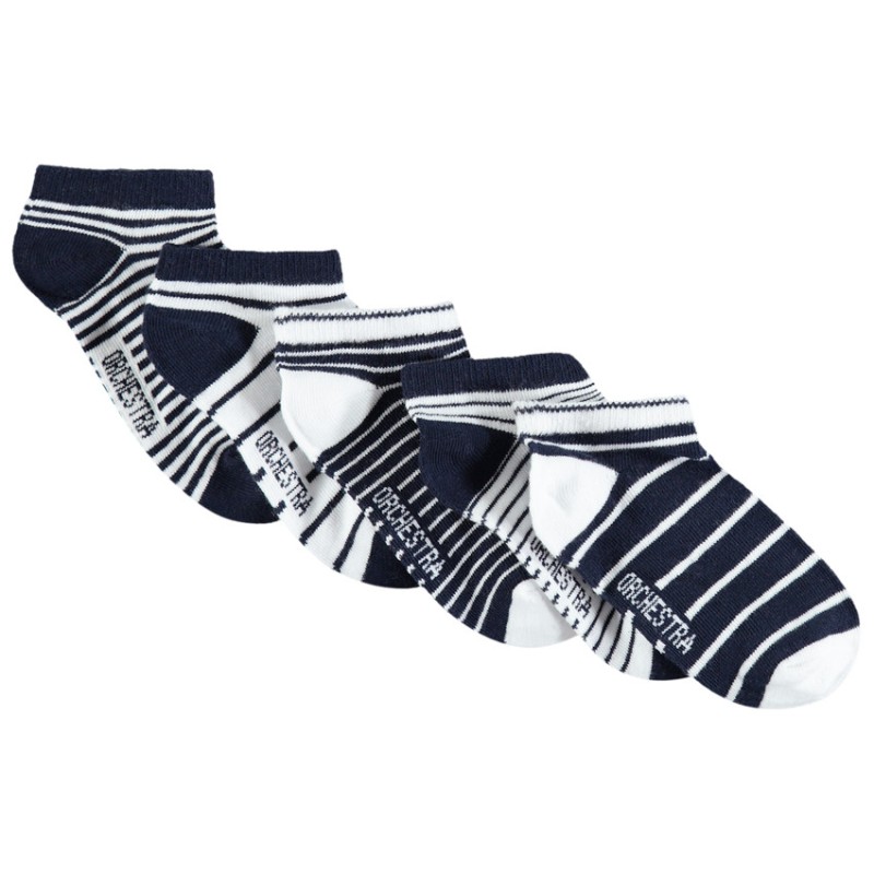 Lot de 5 paires de chaussettes courtes assorties rayées