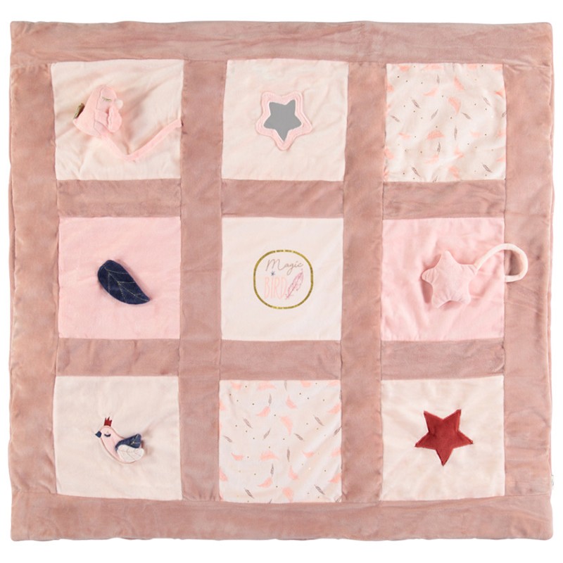 Tapis d'éveil en velours avec éléments en relief