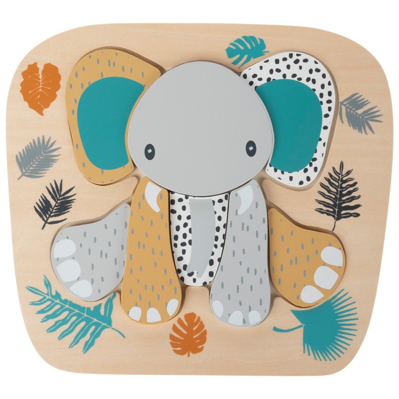 Puzzle en bois 8pcs - Éléphant
