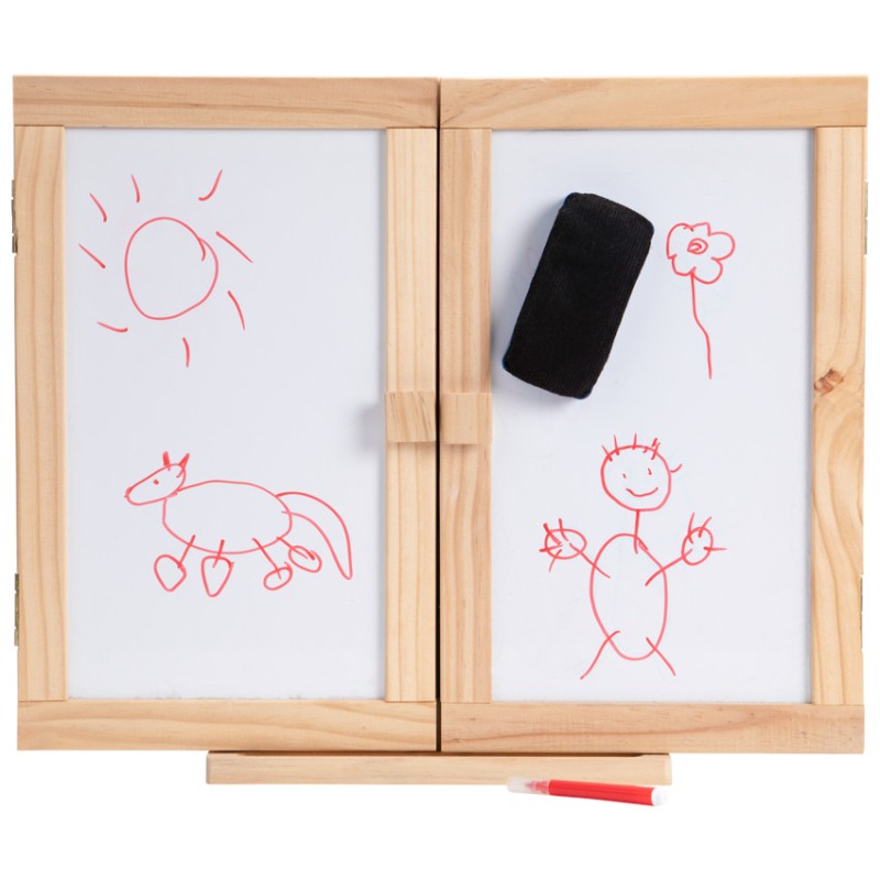 Tableau mural magnétique à 2 battants noir et blanc