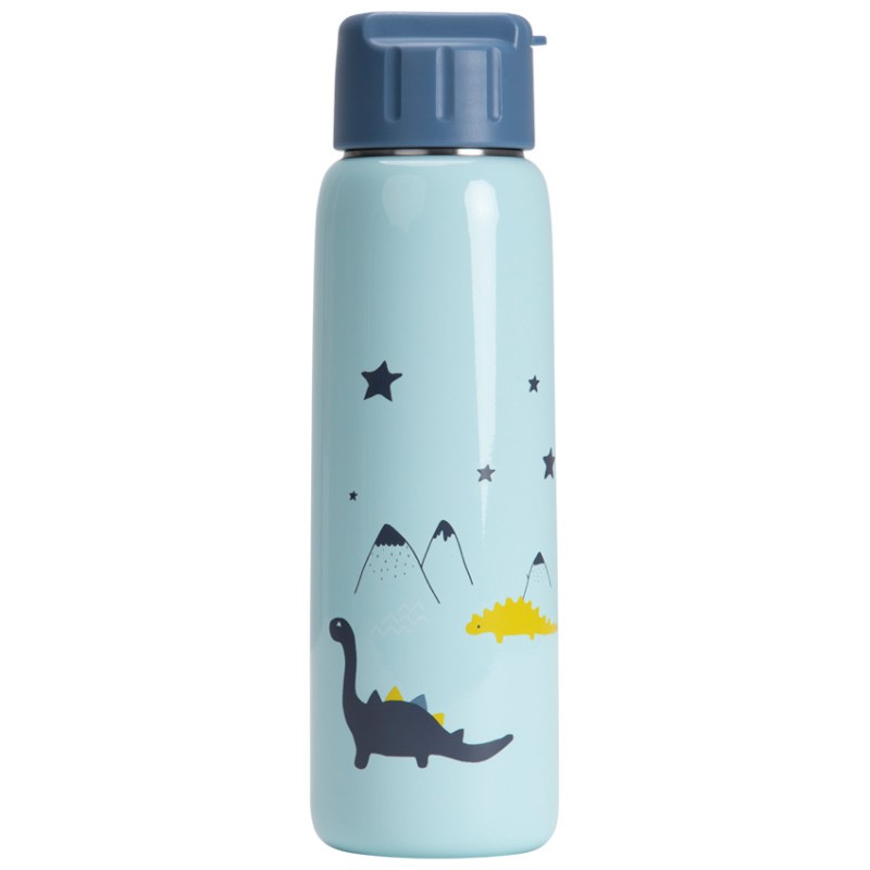 Gourde en métal Mes amis les dinos avec paille 380 ml
