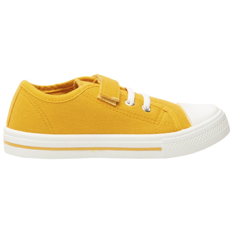 Baskets basses en toile avec lacets élastiques et velcro gar