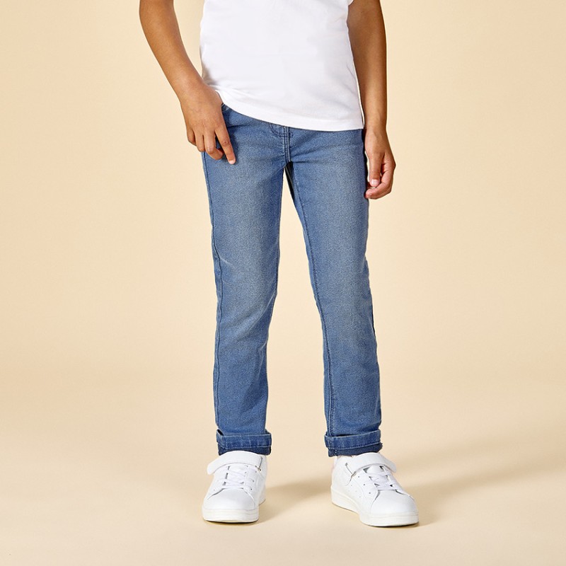 Jean slim en denim effet délavé fille
