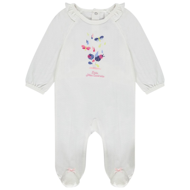 Dors-bien en jersey fantaisie avec broderies et print pour b