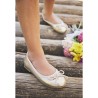 Ballerines dorées effet métallisé avec nœud fille