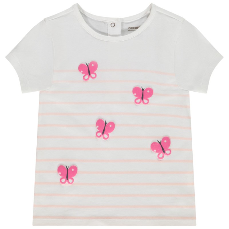 T-shirt manches courtes type marinière fantaisie pour bébé f