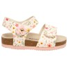 Sandales blanches à double scratchs imprimé floral pour bébé