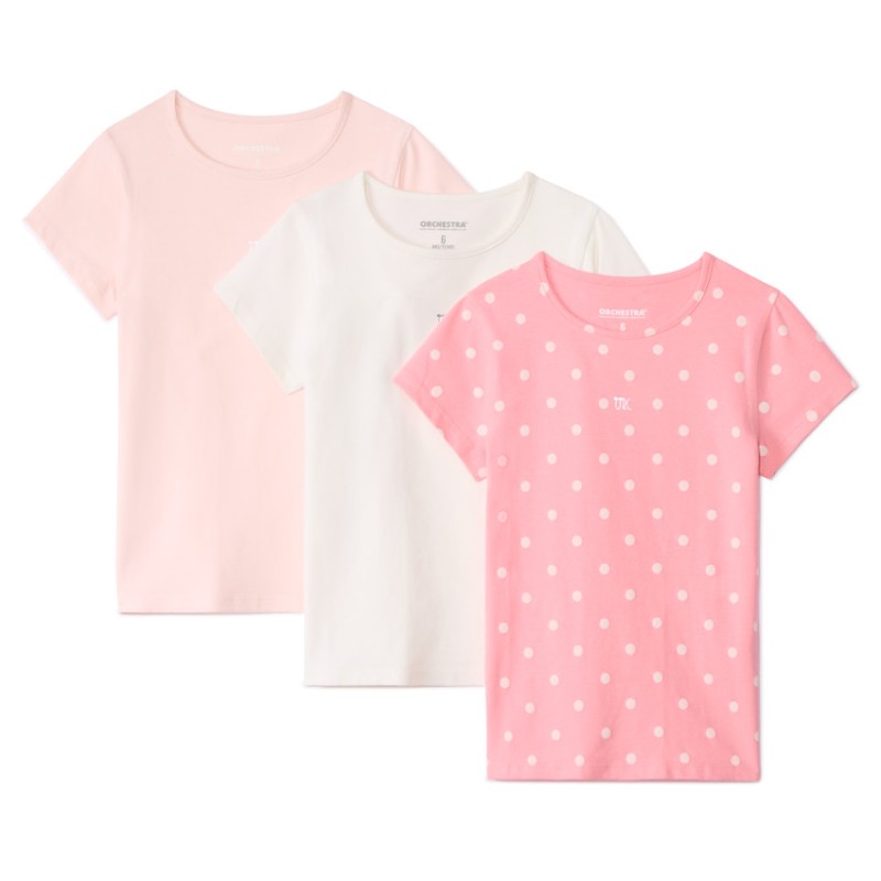 Lot de 3 maillots de corps manches courtes fille