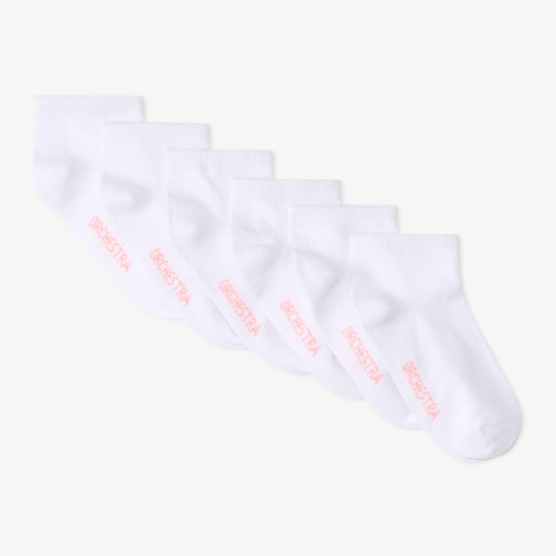 Lot de 6 paires de chaussettes courtes unies pour bébé fille