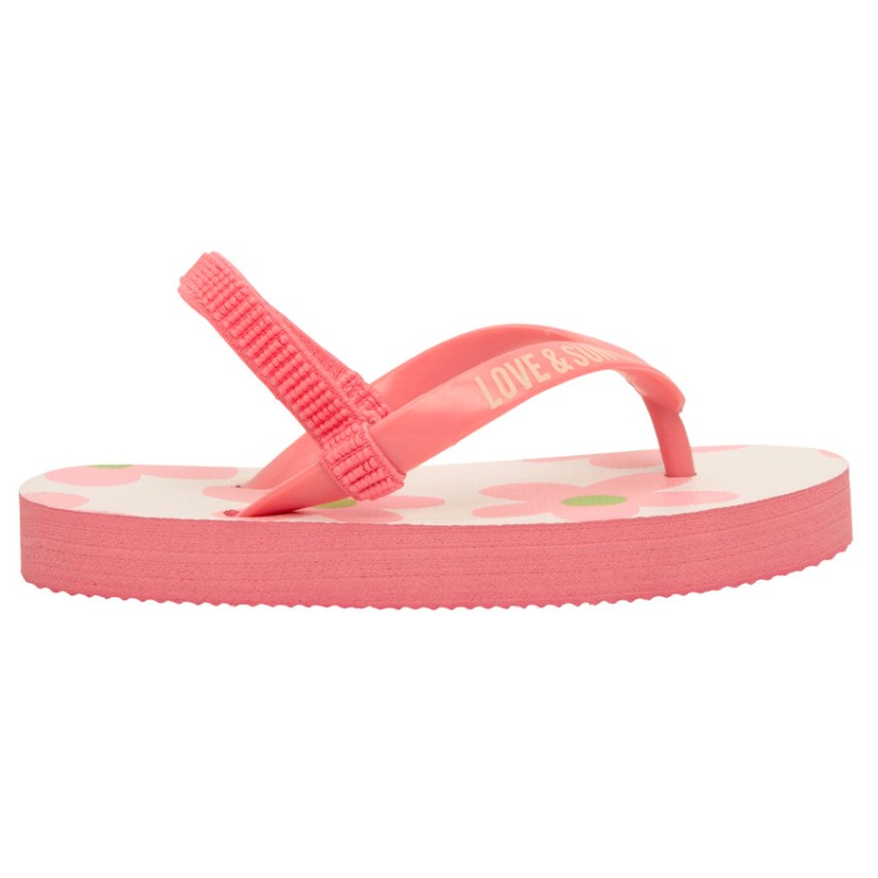 Tongs bride printée imprimé fleurs fille avec lanière selon 