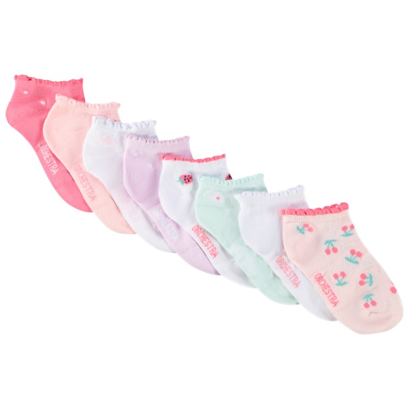 Lot de 8 paires de chaussettes courtes motifs fantaisie fill
