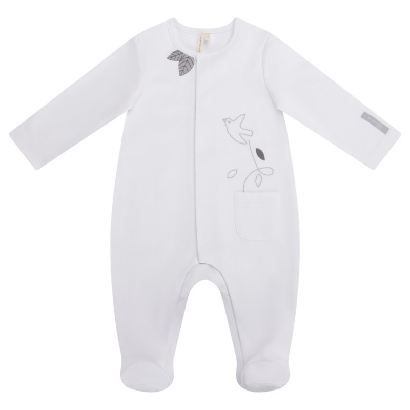 Dors-bien interlock motif oiseau pour bébé fille