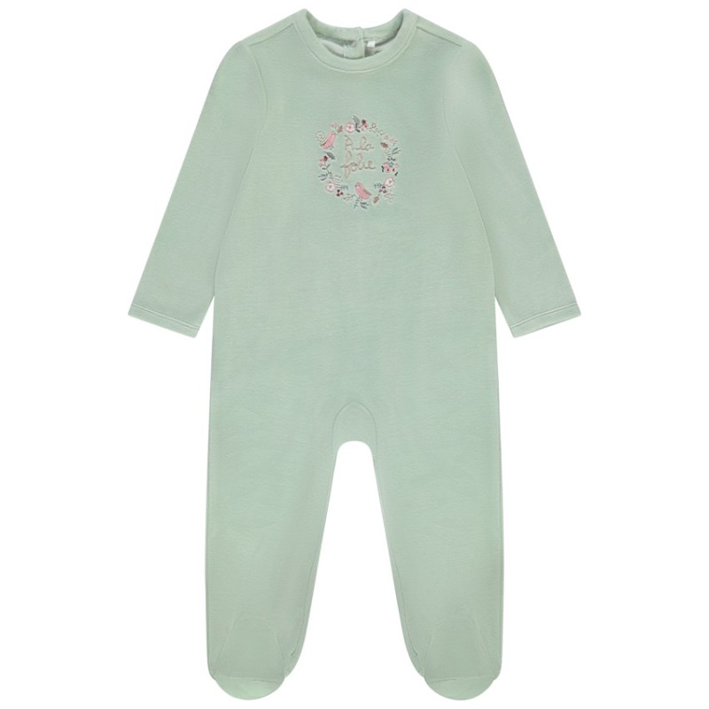 Dors-bien en velours pour bébé fille avec ouvertures différe