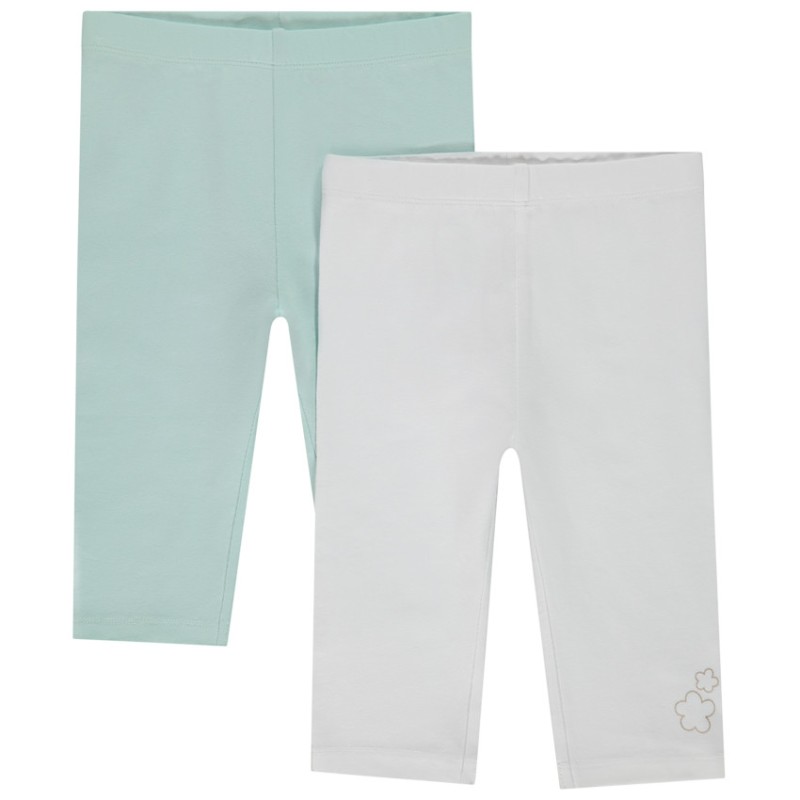 Lot de 2 corsaires unis avec fleurs dorées pour bébé fille