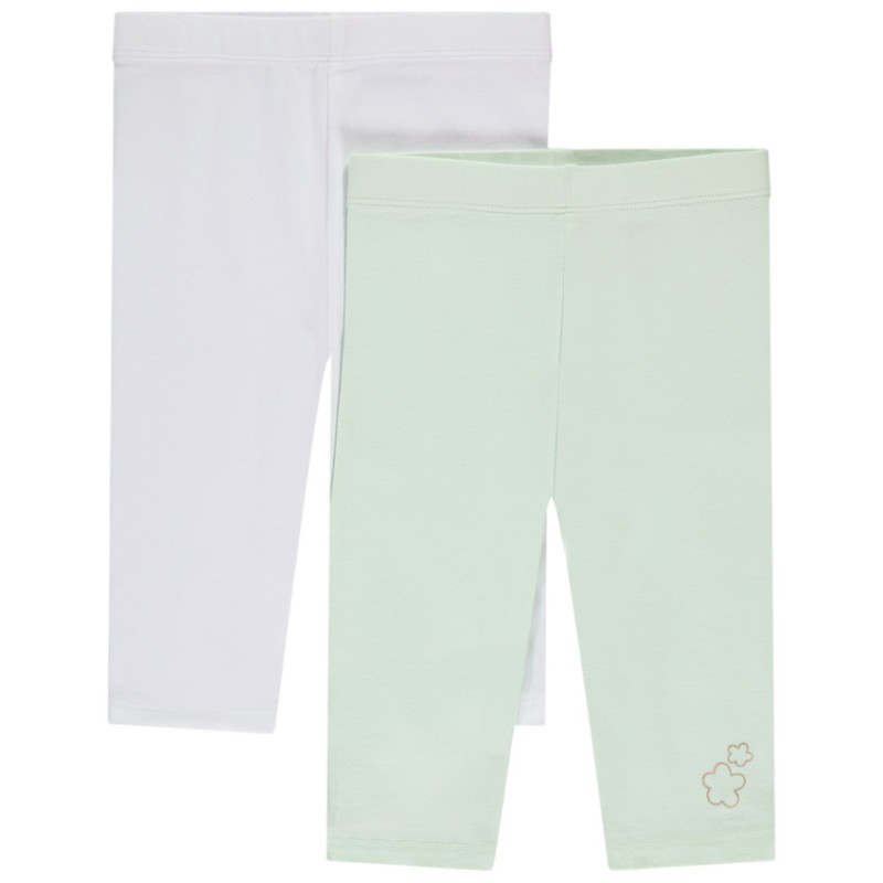 Lot de 2 corsaires unis avec fleurs dorées pour bébé fille