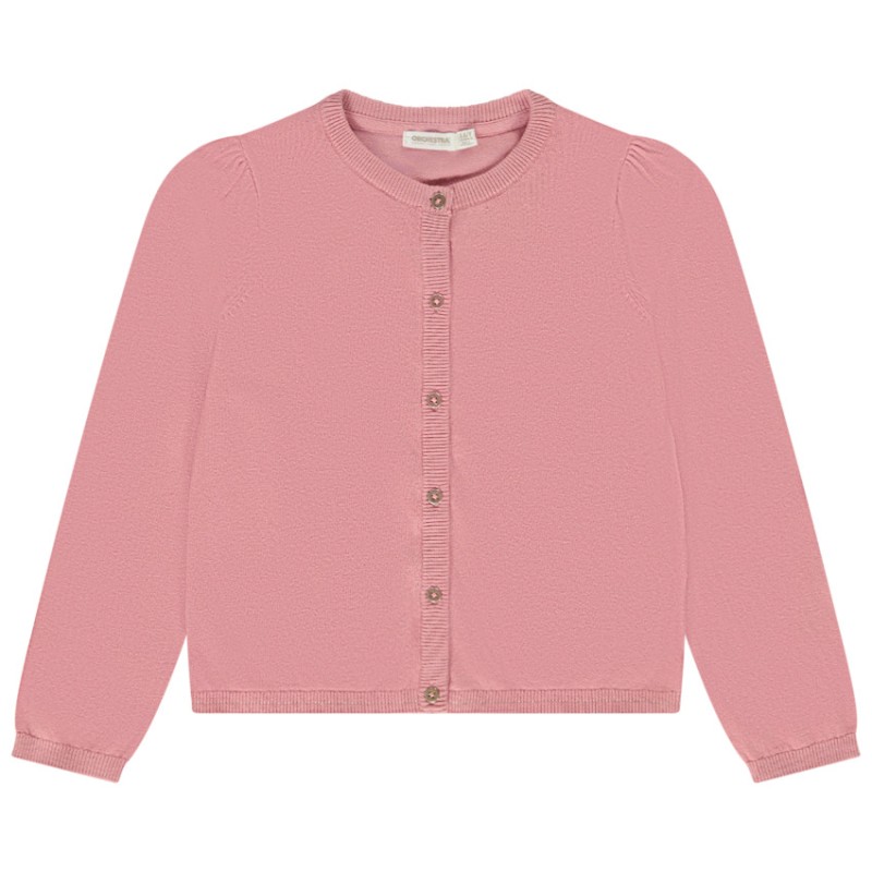 Gilet en tricot uni et lurex fille