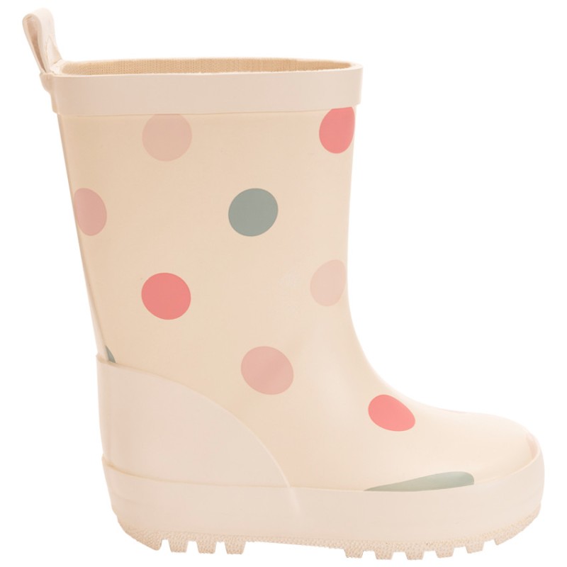 Bottes de pluie imprimé pois pour bébé fille