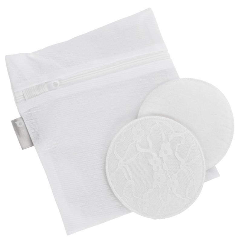 Lot de 6 coussinets d'allaitement lavables en dentelle + fil