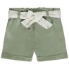 Short en toile avec ceinture à nouer pour bébé fille