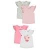 Lot de 4 t-shirts manches courtes volantées pour bébé fille
