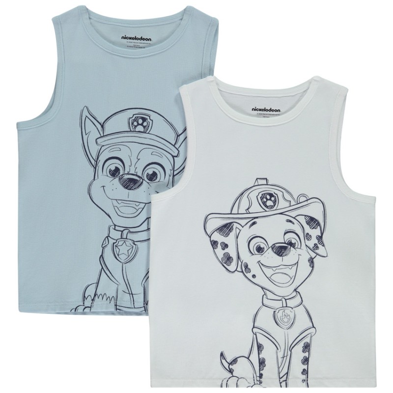 Lot de 2 maillots de corps débardeurs Pat'Patrouille garçon