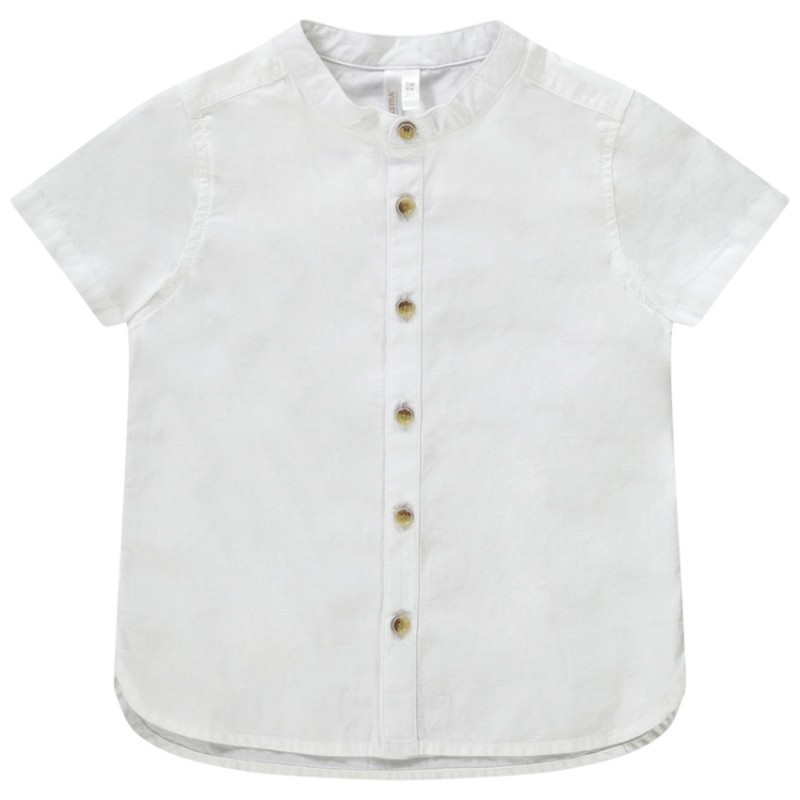 Chemise manches courtes uni col mao pour bébé garçon