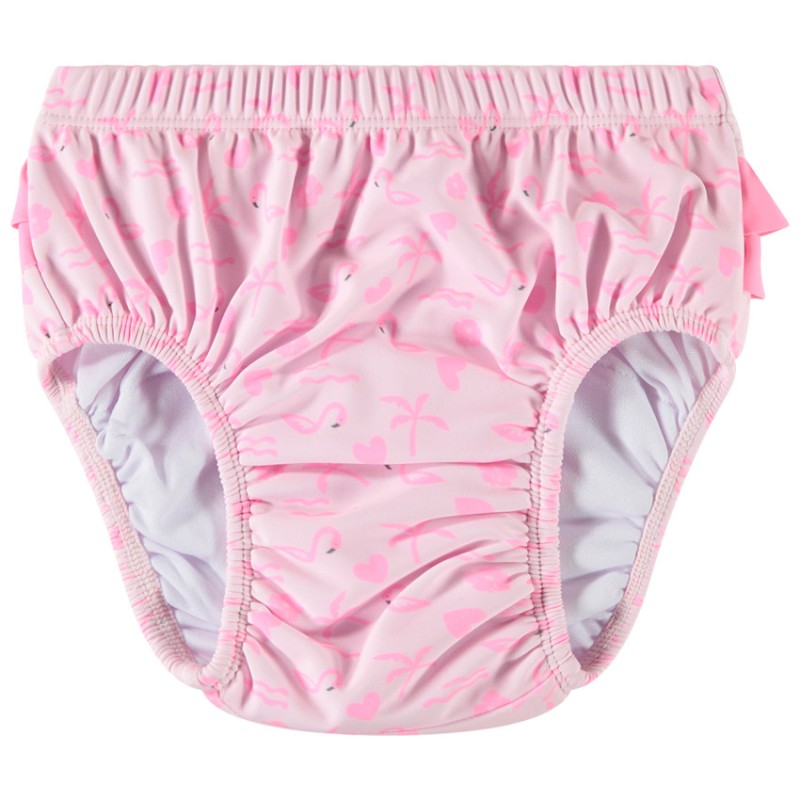 Couche-culotte de bain imprimé flamants roses pour bébé fill