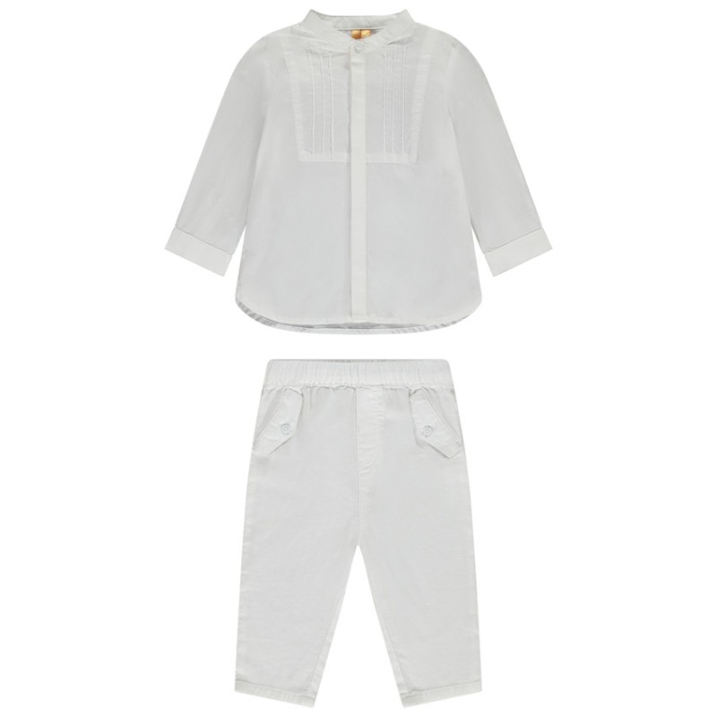 Ensemble de cérémonie 2 pièces avec plastron pour bébé garço