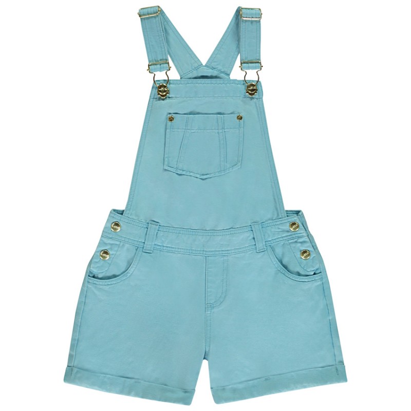 Salopette courte en toile unie fille