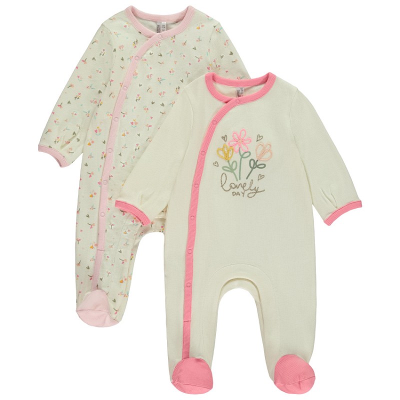 Lot de 2 dors-bien floraux pour bébé fille avec ouvertures d