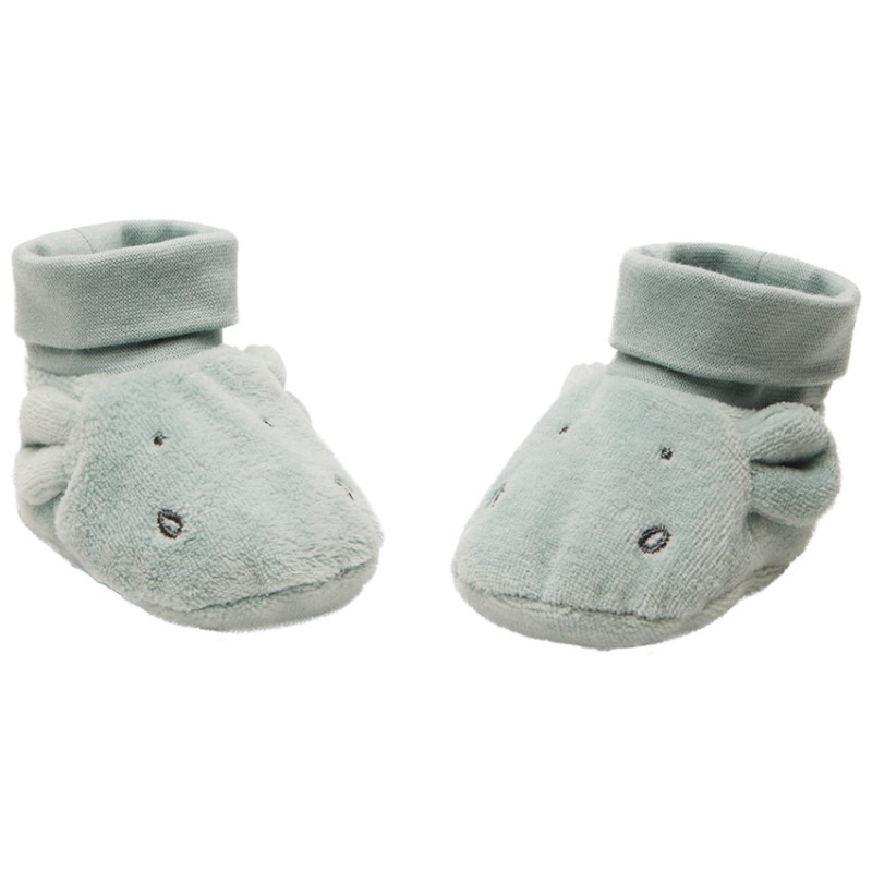 Chaussons en velours hippopotames pour bébé garçon