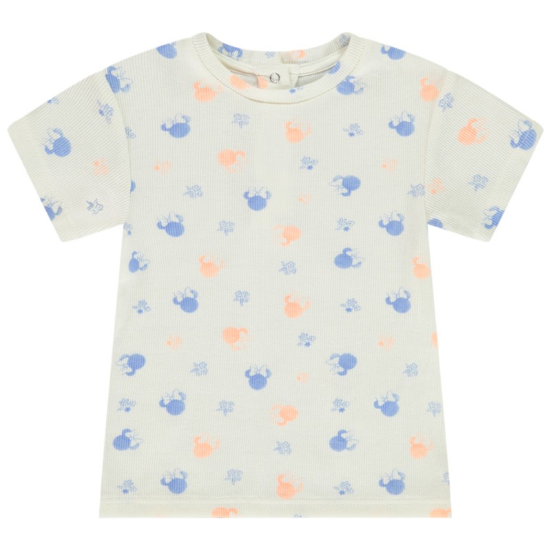 T-shirt manches côtelé imprimé Minnie Disney pour bébé fille