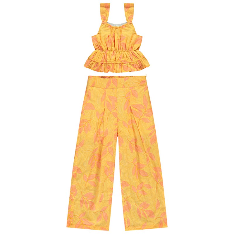 Ensemble 2 pièces total look imprimé végétal fille