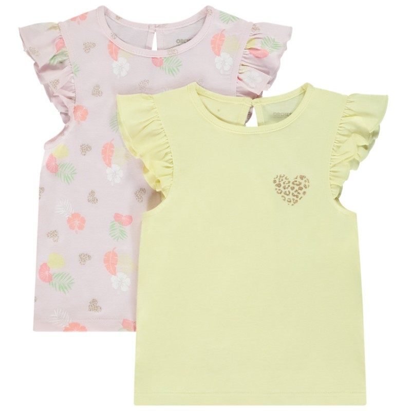 Lot de t-shirts manches courtes fantaisie pour bébé fille