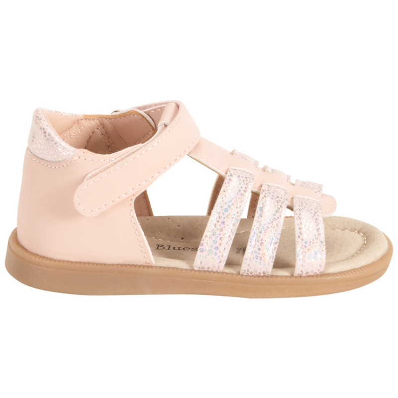 Sandales velcro à brides irisées fantaisie pour bébé fille