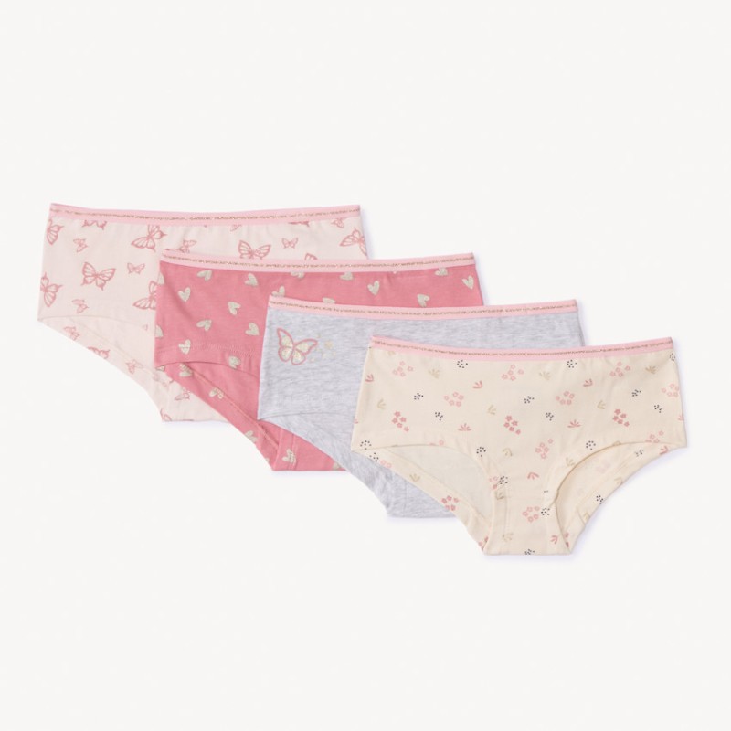 Lot de 4 shorties fantaisie fille