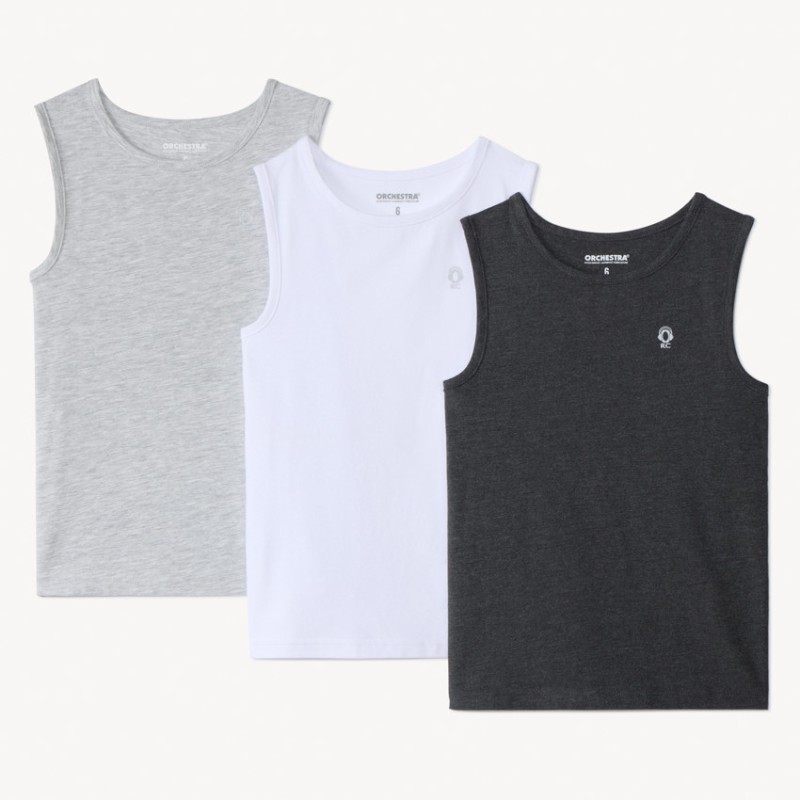 Lot de 3 maillots de corps sans manches unis garçon