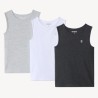 Lot de 3 maillots de corps sans manches unis garçon