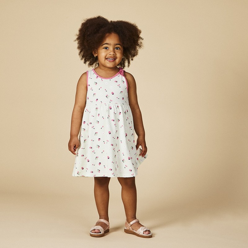 Robe imprimé fantaisie en jersey cloqué pour bébé fille