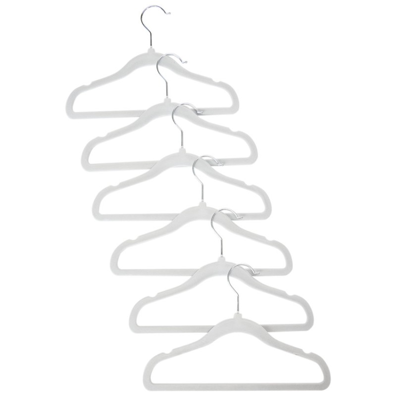 Lot de 6 cintres en velours gris