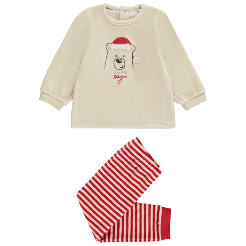 Pyjama 2 pièces de Noël pour bébé avec finitions différentes