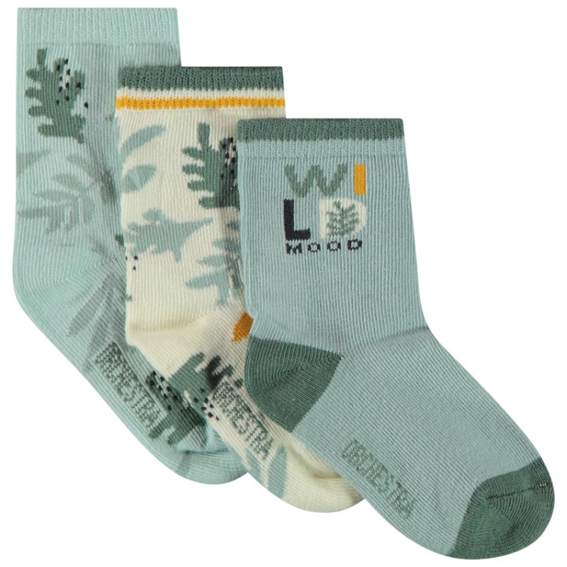 Lot de 3 paires de chaussettes motifs feuillage pour bébé ga