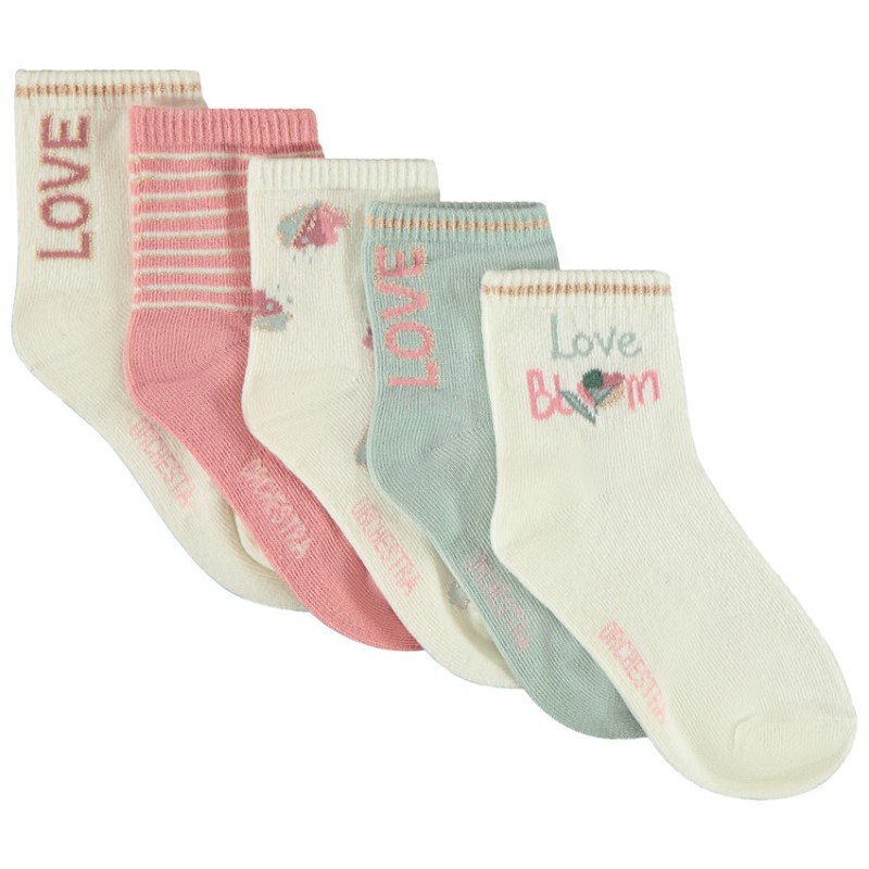 Lot de 5 paires de chaussettes normales fantaisies fille