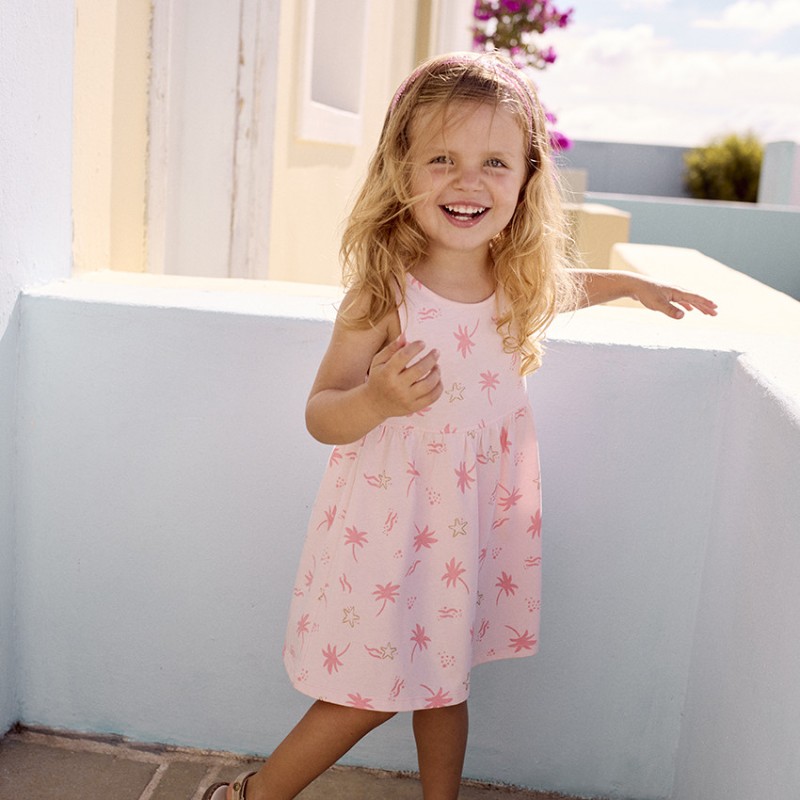 Robe sans manches imprimé fantaisie pour bébé fille