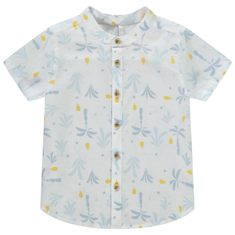 Chemise manches courtes imprimé arty à col mao pour bébé gar