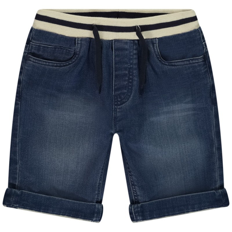 Bermuda effet jean taille élastiquée à rayures garçon