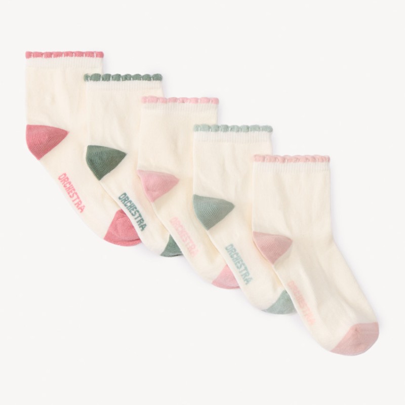Lot de 5 paires de chaussettes festonnées fille